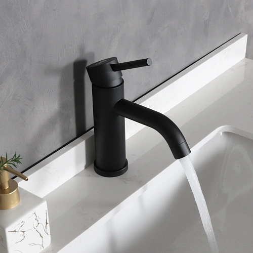 Смеситель для раковины Gid Inga SS096-BM-K SS096BMK черный матовый Смеситель для раковины Gid Inga SS096-BM-K SS096BMK черный матовый