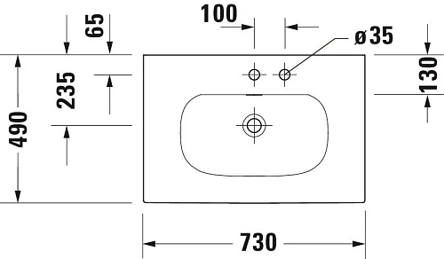 Раковина Duravit XSquare 23447300001 Раковина Duravit XSquare 23447300001