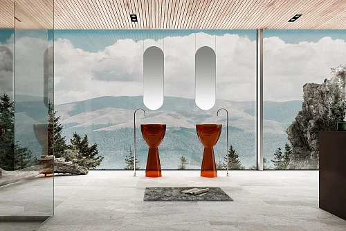 Раковина ABBER Kristall AT2703Opal отдельностоящая, прозрачная, коричневая Раковина ABBER Kristall AT2703Opal отдельностоящая, прозрачная, коричневая