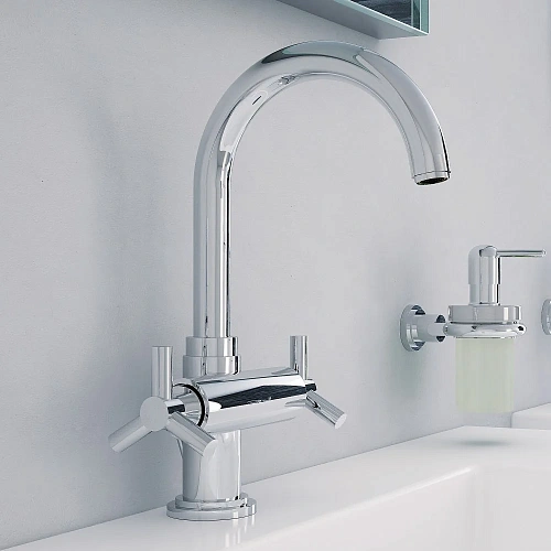 Смеситель для раковины GROHE Atrio Ypsilon с донным клапаном, хром (21019000) Смеситель для раковины GROHE Atrio Ypsilon с донным клапаном, хром (21019000)