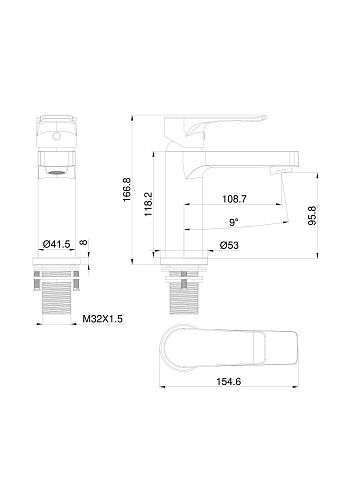 Смеситель для раковины Wonzon & Woghand хром (WW-A40222-CR) Смеситель для раковины Wonzon & Woghand хром (WW-A40222-CR)