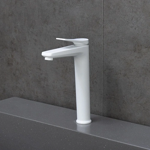 Смеситель для раковины Lemark Bronx LM3709MW монолитный, белый/матовый Смеситель для раковины Lemark Bronx LM3709MW монолитный, белый/матовый