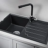 Кухонная мойка Granula 8002, ЧЁРНЫЙ, кварц 790х500 Кухонная мойка Granula 8002, ЧЁРНЫЙ, кварц 790х500
