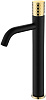 Картинка анонса товара «смеситель для раковины boheme stick black diamond gold 122-bg»