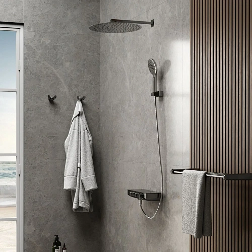 Смеситель для душа WasserKRAFT Elbe 7499 Thermo термостатический черный Смеситель для душа WasserKRAFT Elbe 7499 Thermo термостатический черный