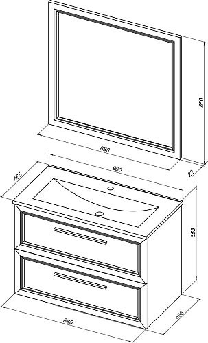 Комплект мебели STWORKI Эстерсунд 90 белая матовая 440891 Комплект мебели STWORKI Эстерсунд 90 белая матовая 440891