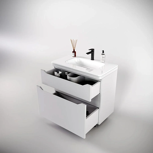 Тумба под раковину Style Line Марелла 80 Люкс антискрейтч белый матовый, PLUS напольная СС-00002401 Тумба под раковину Style Line Марелла 80 Люкс антискрейтч белый матовый, PLUS напольная СС-00002401