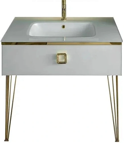 Тумба под раковину Boheme Lucido 100 см Жемчужный белый 770-100-W Тумба под раковину Boheme Lucido 100 см Жемчужный белый 770-100-W