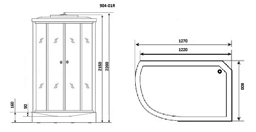 Душевая кабина Niagara NG 904-01R 9040135R Душевая кабина Niagara NG 904-01R 9040135R