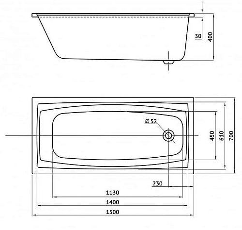 Акриловая ванна BERGES FEYA 150x70 c каркасом 050013 Акриловая ванна BERGES FEYA 150x70 c каркасом 050013