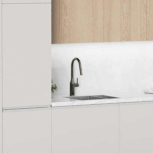 Смеситель для кухни Sancos Grand SC4002GG с вытяжным изливом, вороненая сталь Смеситель для кухни Sancos Grand SC4002GG с вытяжным изливом, вороненая сталь