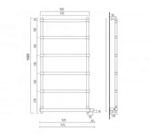 Полотенцесушитель электрический Margaroli Sole 542-6 5424706OBC 47 x 102 см, старая бронза Полотенцесушитель электрический Margaroli Sole 542-6 5424706OBC 47 x 102 см, старая бронза