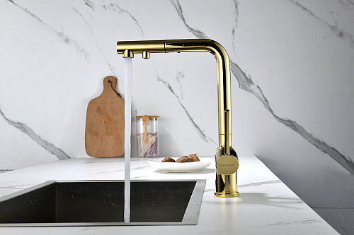 Смеситель для кухни Paulmark SERPENTINE золото Se213222-G Смеситель для кухни Paulmark SERPENTINE золото Se213222-G