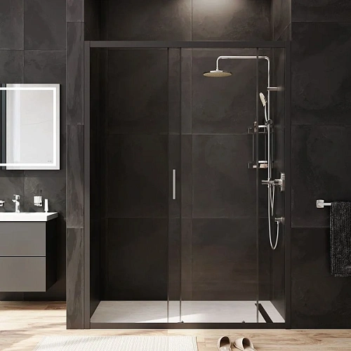 Душевая дверь AM.PM Gem W90G-140-1-195BT 140х195, стекло прозрачное, профиль черный матовый Душевая дверь AM.PM Gem W90G-140-1-195BT 140х195, стекло прозрачное, профиль черный матовый