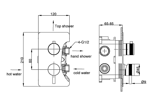 Смеситель для душа Boheme CELL 135-2-BRB встраиваемый BRUSHED BRONZE Смеситель для душа Boheme CELL 135-2-BRB встраиваемый BRUSHED BRONZE