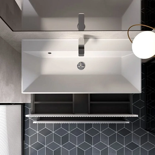 Тумба под раковину AQUAme AQM900110WH S1 подвесная 100 см белый глянец Тумба под раковину AQUAme AQM900110WH S1 подвесная 100 см белый глянец