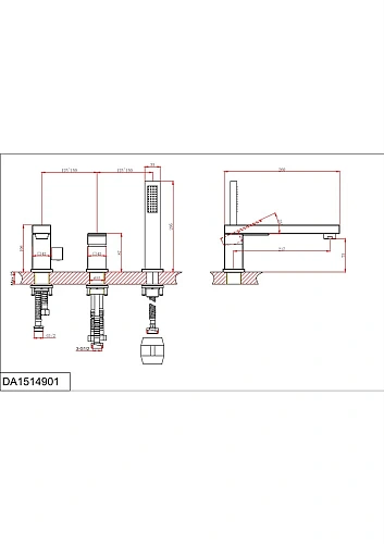 Смеситель на борт ванны D&K Bayern Liszt (DA1514901) Смеситель на борт ванны D&K Bayern Liszt (DA1514901)