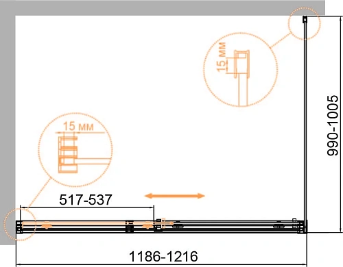 Душевой уголок CEZARES DUET SOFT-AH-1-120/100-C-Cr 120x100см стекло прозрачное, профиль хром Душевой уголок CEZARES DUET SOFT-AH-1-120/100-C-Cr 120x100см стекло прозрачное, профиль хром