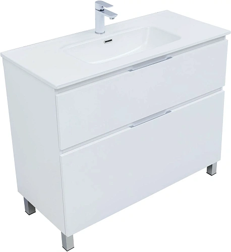 Тумба под раковину Aquanet Алвита New 100 00344135 напольная, белый матовый Тумба под раковину Aquanet Алвита New 100 00344135 напольная, белый матовый