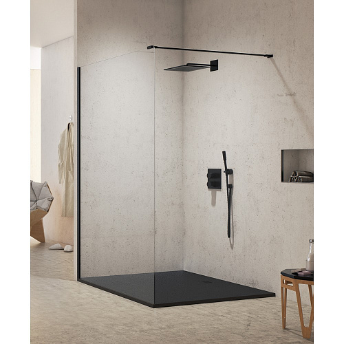Душевая перегородка NEW TRENDY NEW MODUS BLACK 130x200 EXK-5541 черный Душевая перегородка NEW TRENDY NEW MODUS BLACK 130x200 EXK-5541 черный