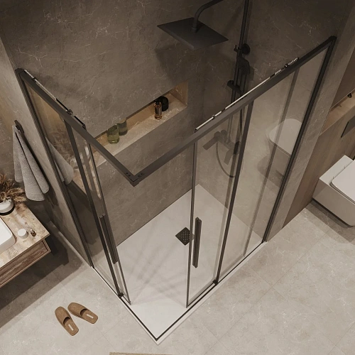 Душевой уголок GROSSMAN Galaxy 1/2.K33.01.11.21.00-1/2.K33.01.70.21.00 (110х70х195) раздвижная,черный матовый,стекло прозрачное Душевой уголок GROSSMAN Galaxy 1/2.K33.01.11.21.00-1/2.K33.01.70.21.00 (110х70х195) раздвижная,черный матовый,стекло прозрачное