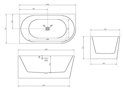Акриловая ванна ABBER AB9257-1.5 L 150x78 левосторонняя, белая Акриловая ванна ABBER AB9257-1.5 L 150x78 левосторонняя, белая