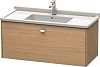 Картинка анонса товара «тумба под раковину duravit brioso br404301052 подвесная 102 см европейский дуб»