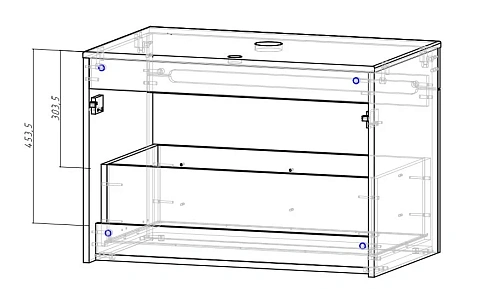 Тумба под раковину Sintesi STL.W7815 подвесная со столешницей Тумба под раковину Sintesi STL.W7815 подвесная со столешницей