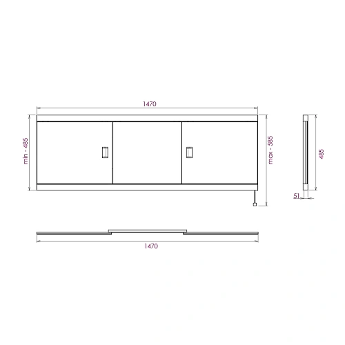 Экран для ванны фронтальный Onika МОНАКО-Эконом 150 белый 515014 Экран для ванны фронтальный Onika МОНАКО-Эконом 150 белый 515014