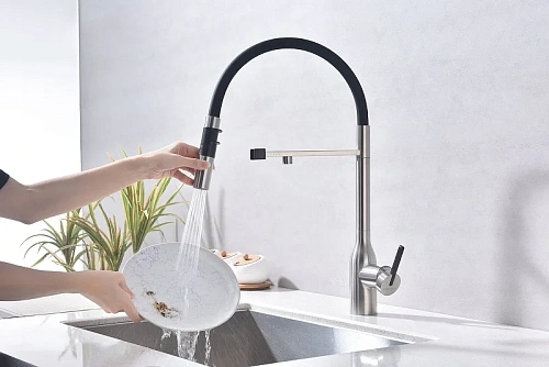 Смеситель для кухни Paulmark Magneto One брашированная сталь Ma213188-BS Смеситель для кухни Paulmark Magneto One брашированная сталь Ma213188-BS