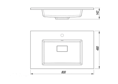 Раковина Style Line LINE 800x480 СС-00002461 кварц, серый шелк Раковина Style Line LINE 800x480 СС-00002461 кварц, серый шелк