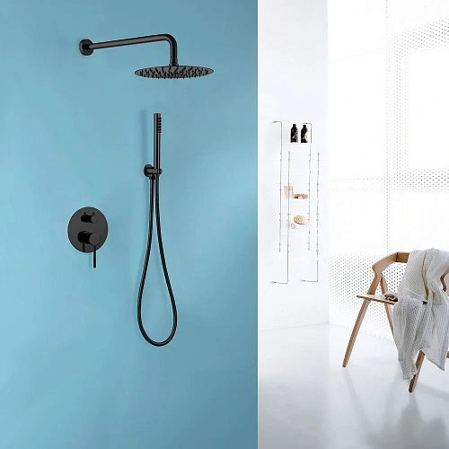 Душевая система ABBER Emotion AF8818B скрытого монтажа без излива, черная матовая Душевая система ABBER Emotion AF8818B скрытого монтажа без излива, черная матовая