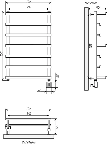 Полотенцесушитель электрический EWRIKA Деметра QP 80х50, хром R 536102 Полотенцесушитель электрический EWRIKA Деметра QP 80х50, хром R 536102