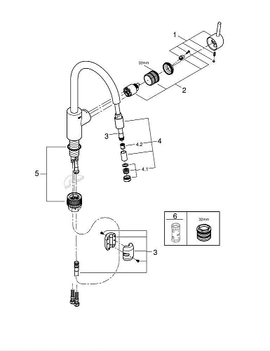 Смеситель для кухни GROHE Concetto New (32663003) с высоким изливом, хром Смеситель для кухни GROHE Concetto New (32663003) с высоким изливом, хром