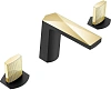Смеситель на борт ванны Boheme Venturo 150-BG-TOUCH на 3 отверстия черный-золото, ручка TOUCH