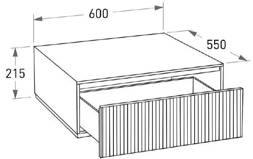 Тумба под раковину Salini Armonia 600x215 27A.2.600.215.11.0 без выреза под сифон, напольная Тумба под раковину Salini Armonia 600x215 27A.2.600.215.11.0 без выреза под сифон, напольная