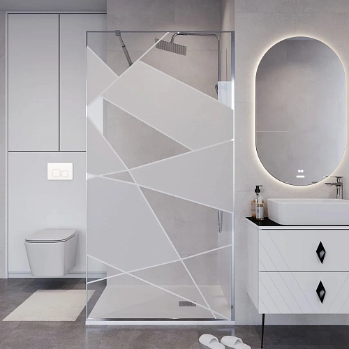 Душевая перегородка Niagara Nova NG-660-10 (100x195) хром, стекло прозрачное с рисунком Душевая перегородка Niagara Nova NG-660-10 (100x195) хром, стекло прозрачное с рисунком