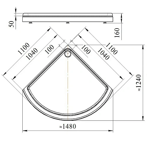Душевой уголок Radomir Найт 110 1-03-6-0-0-0050 радиальный, стекло прозрачное, поддон с каркасом и сифоном, профиль черный Душевой уголок Radomir Найт 110 1-03-6-0-0-0050 радиальный, стекло прозрачное, поддон с каркасом и сифоном, профиль черный