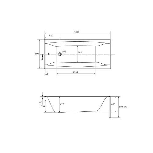 Акриловая ванна Cersanit VIRGO (A64626) 180x80 64626 Акриловая ванна Cersanit VIRGO (A64626) 180x80 64626
