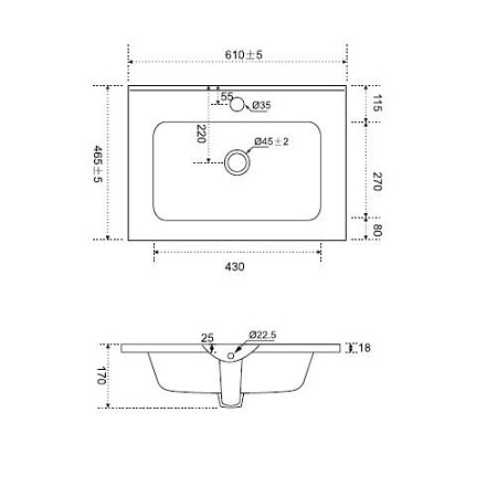 Раковина AM.PM Sense M7BWCC0602WG мебельная, керамическая, 60 см, белый Раковина AM.PM Sense M7BWCC0602WG мебельная, керамическая, 60 см, белый