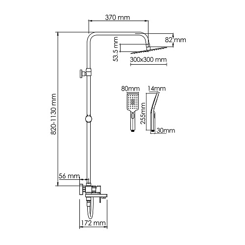 Душевая система WasserKRAFT A177.118.126.087.CH хром Душевая система WasserKRAFT A177.118.126.087.CH хром