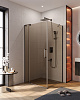 Картинка анонса товара «душевой уголок cezares slider-ah-1-100-80/90-br-gm 80-90x100см стекло тонированное (бронза), профиль оружейная сталь»
