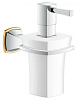 Картинка анонса товара «дозатор жидкого мыла grohe grandera керамический, с держателем, хром/золото (40627ig0)»