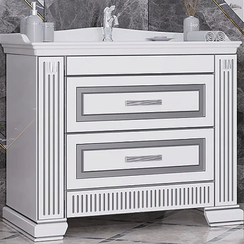 Тумба под раковину Opadiris Оникс 100 Белый глянцевый с серебряной патиной (под раковину Cerastyle Kapadokya 100) 00-00003527 Тумба под раковину Opadiris Оникс 100 Белый глянцевый с серебряной патиной (под раковину Cerastyle Kapadokya 100) 00-00003527