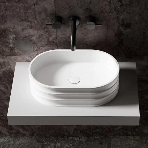 Раковина ABBER Stein AS2650 накладная, белая матовая Раковина ABBER Stein AS2650 накладная, белая матовая