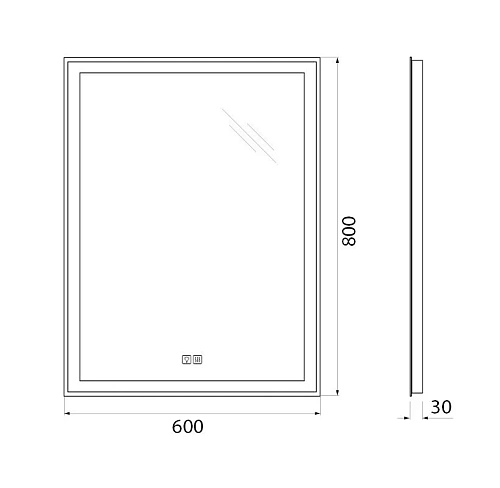 Зеркало BelBagno SPC-GRT-600-800-LED-TCH-WARM 12W 220-240V 600x30x800 с подсветкой сенсорным выключателем и подогревом Зеркало BelBagno SPC-GRT-600-800-LED-TCH-WARM 12W 220-240V 600x30x800 с подсветкой сенсорным выключателем и подогревом