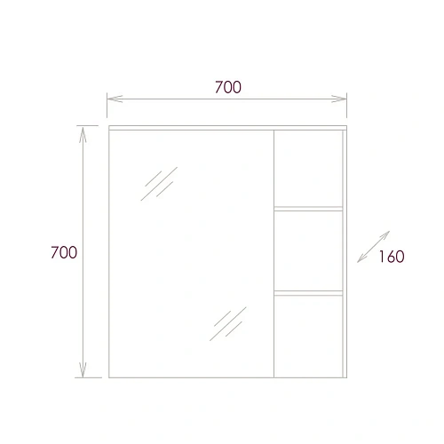 Зеркальный шкаф Onika ЛЕГРАН дуб галифакс 70.00У 207036 Зеркальный шкаф Onika ЛЕГРАН дуб галифакс 70.00У 207036