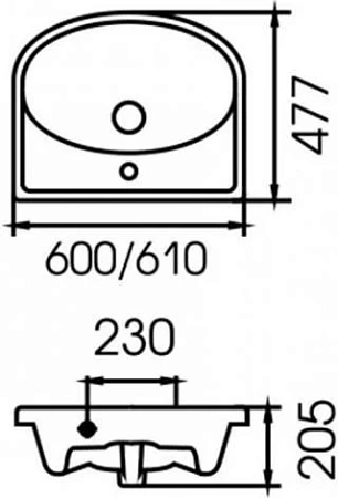 Раковина Style Line Эрика-61 ЛС-00000140 Раковина Style Line Эрика-61 ЛС-00000140