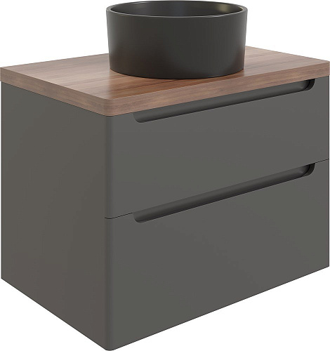 Тумба с раковиной STWORKI Берген 80 серая с темной столешницей, с раковиной на выбор 549478 Тумба с раковиной STWORKI Берген 80 серая с темной столешницей, с раковиной на выбор 549478