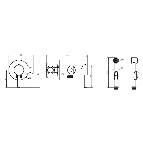 Гигиенический душ Dorff Logic D3075000BL встраиваемый, цвет черный Гигиенический душ Dorff Logic D3075000BL встраиваемый, цвет черный